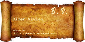 Bider Vivien névjegykártya